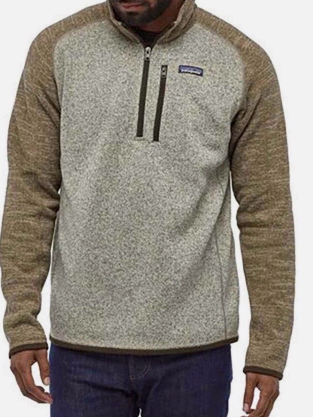 Patagonia Better Sweater 1/4 Zip Fleece Pullover Brown Oatmeal Size Medium